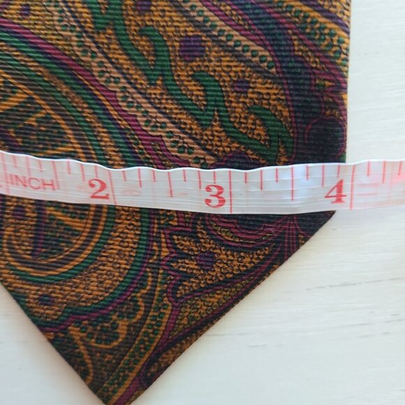 Vtg Brooks Brothers Paisley Silk Tie Preppy USA Made Italian Fabric Hand made - Picture 8 of 8